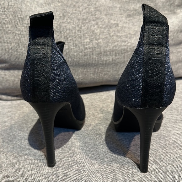 Replay Glitter blue sock ankle booties, size 41 - 10 US - Picture 2 of 5